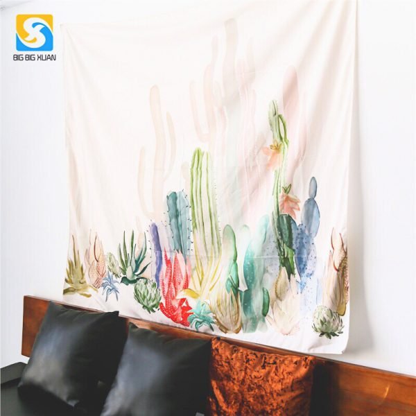 2 Size mandala Wall Hanging Cactus Tapestry Green Succulents 3D Flower Art Carpet Blanket Yoga Mat Decorative Tapestry for Home - Image 4
