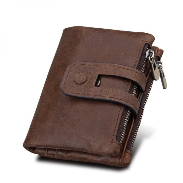 2018 Fashion Wallet Women Genuine Leather Wallets Female Hasp Double Zipper Design Coin Purse ID Card Holder Unisex Slim Wallet - Image 4