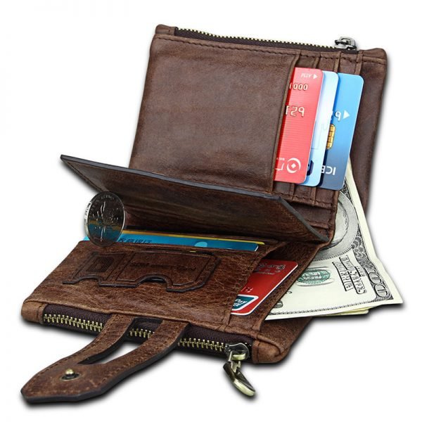 2018 Fashion Wallet Women Genuine Leather Wallets Female Hasp Double Zipper Design Coin Purse ID Card Holder Unisex Slim Wallet - Image 5