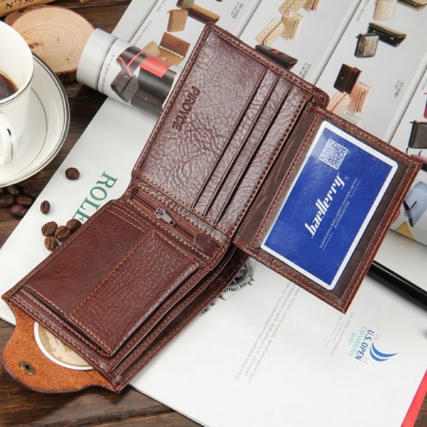 2018 New brand high quality short men's wallet ,Genuine leather qualitty guarantee purse for male,coin purse, free shipping - Image 3