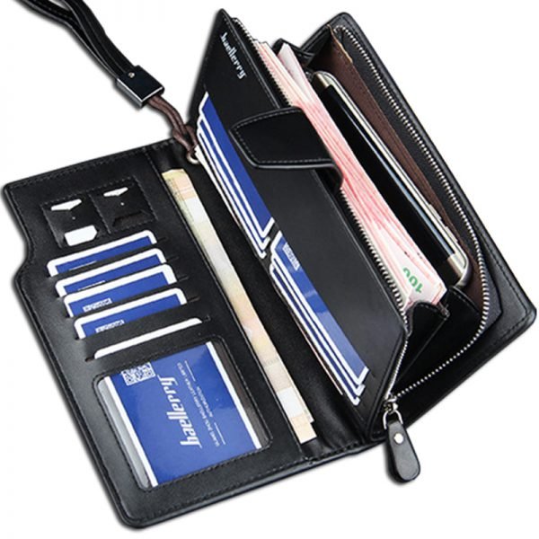 2019 Card Holder Men Wallets Business PU Leather Long Design Quality Fashion Casual Men Purse Zipper Multi-function Wallets - Image 3