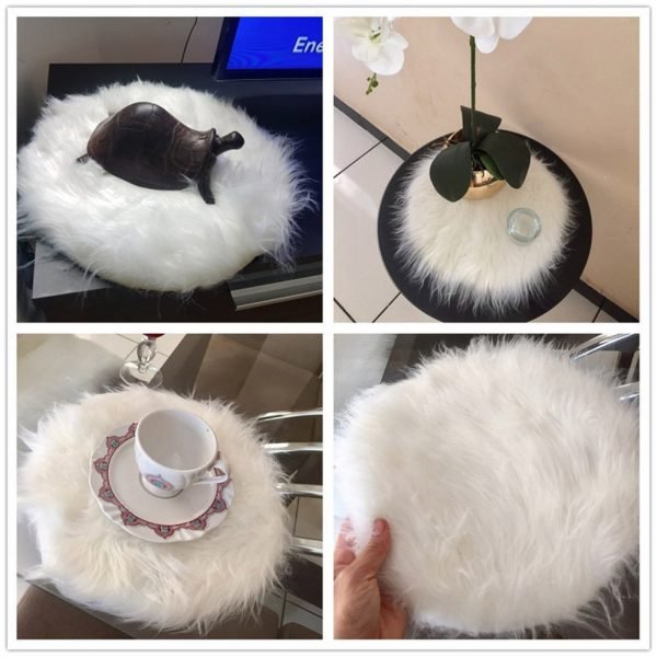 30*30CM Soft small Artificial Sheepskin Rug Chair Cover Bedroom Mat Artificial Wool Warm Hairy Carpet Seat Textil Fur Area Rugs - Image 4