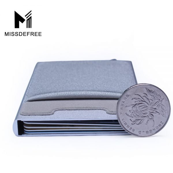 Aluminum Wallet With Elasticity Back Pocket ID Card Holder Rfid Blocking Mini Slim Wallet Automatic Pop up Credit Card Case Box - Image 4