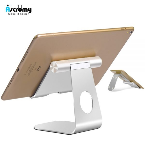 Ascromy Tablet Stand For iPad Pro 2018 Adjustable Aluminum Metal Desktop Holder For iPhone iPad Air mini Samsung Tab Accessories