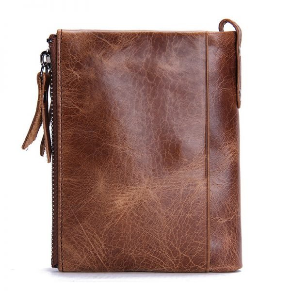 CONTACT'S HOT Genuine Crazy Horse Cowhide Leather Men Wallet Short Coin Purse Small Vintage Wallets Brand High Quality Designer - Image 2