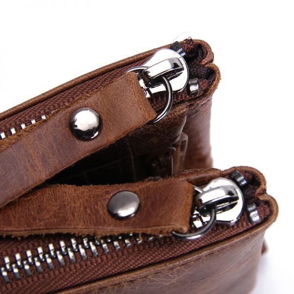 CONTACT'S HOT Genuine Crazy Horse Cowhide Leather Men Wallet Short Coin Purse Small Vintage Wallets Brand High Quality Designer - Image 5