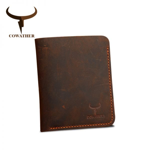 COWATHER Crazy horse leather men wallets Vintage genuine leather wallet for men cowboy top leather thin to put free shipping - Image 2