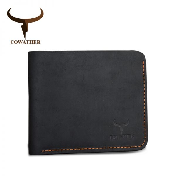 COWATHER Crazy horse leather men wallets Vintage genuine leather wallet for men cowboy top leather thin to put free shipping - Image 3