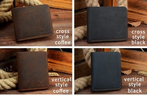 COWATHER Crazy horse leather men wallets Vintage genuine leather wallet for men cowboy top leather thin to put free shipping - Image 5