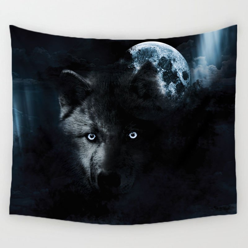 Comwarm African Animals Pattern Colored Lion Howling Wolf Polyster Tapestry Wall Hanging Beach Picnic Yoga Rug Living Room Decor - Image 4
