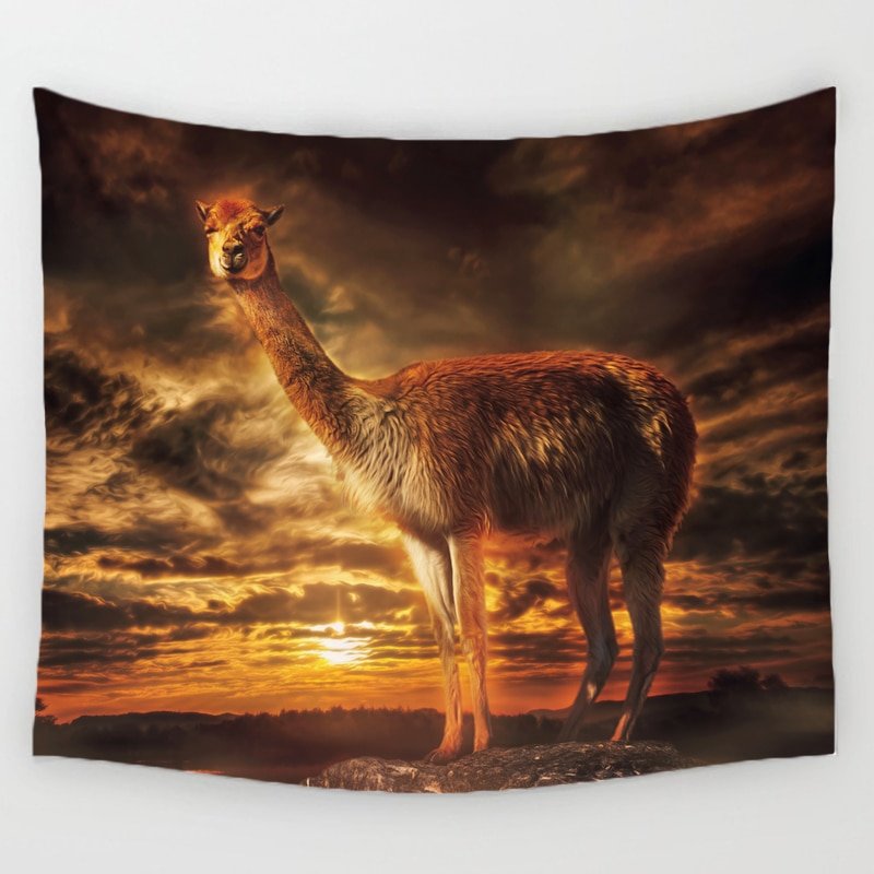 Comwarm African Animals Pattern Colored Lion Howling Wolf Polyster Tapestry Wall Hanging Beach Picnic Yoga Rug Living Room Decor - Image 5