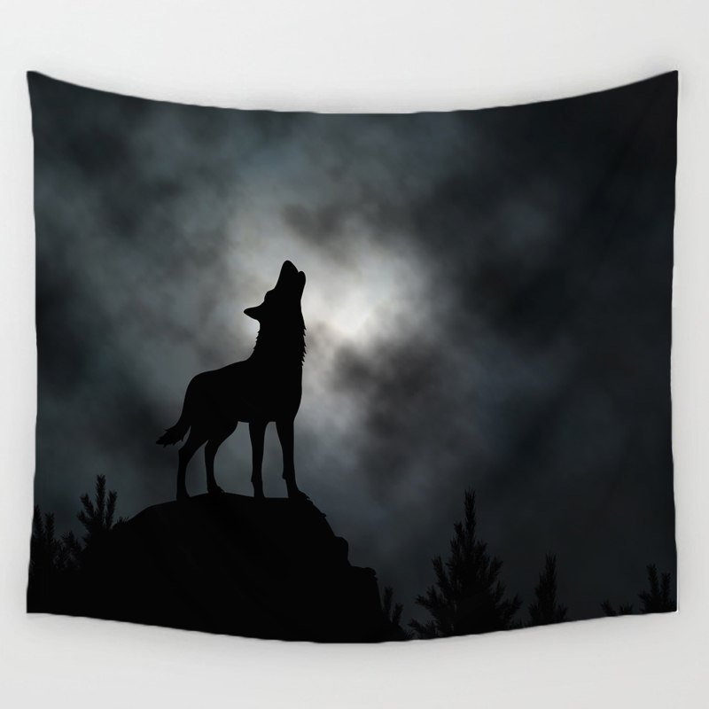 Comwarm African Animals Pattern Colored Lion Howling Wolf Polyster Tapestry Wall Hanging Beach Picnic Yoga Rug Living Room Decor - Image 6