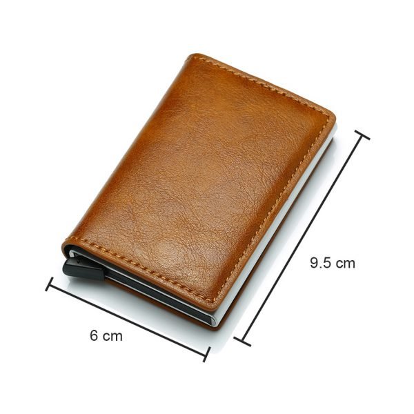 DIENQI Top Quality Wallet Men Money Bag Mini Purse Male Vintage Automatical Aluminium Rfid Card Holder Wallet Small Smart Wallet - Image 2