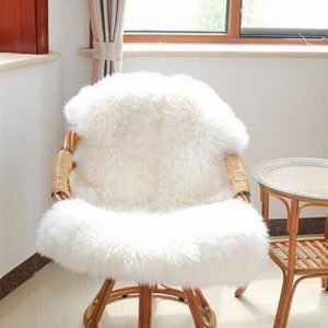 FUNIQUE Fur Artificial Sheepskin Hairy Carpet Living Room Bedroom Rugs Skin Fur Plain Fluffy Area Rugs Washable Bedroom Faux Mat