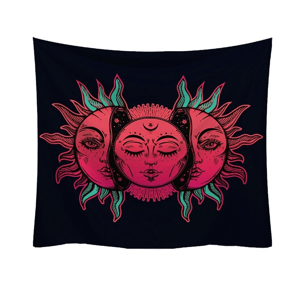 Fashion Tapestry Fresh Style Tarrot Sun Moon Pattern Blanket Mandala bohemian Decorative Hippie tapestry Home Decor - Image 3