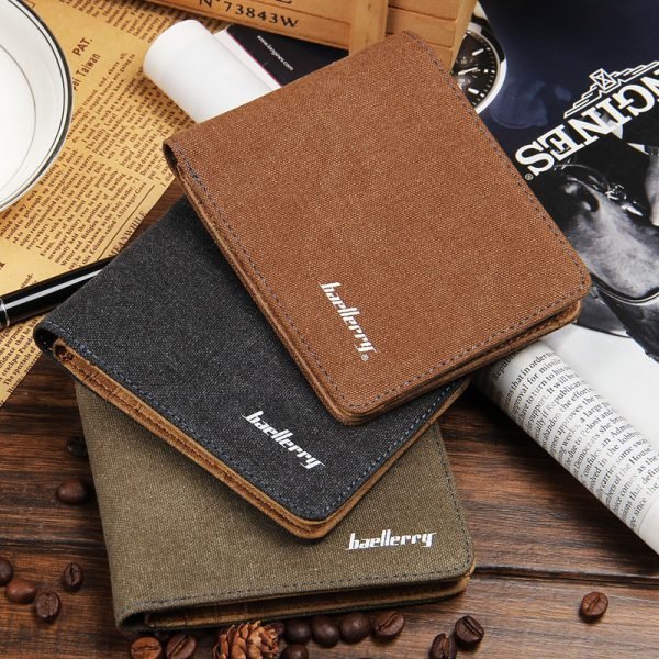Hot Sale Fashion Men Wallets Quality Soft Linen Design Wallet Casual Short Style 3 Colors Credit Card Holder Purse Free Shipping - Image 2