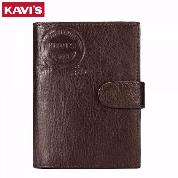KAVIS Genuine Leather Wallet Men Passport Holder Coin Purse Magic Walet PORTFOLIO MAN Portomonee Mini Vallet Passport Cover - Image 3