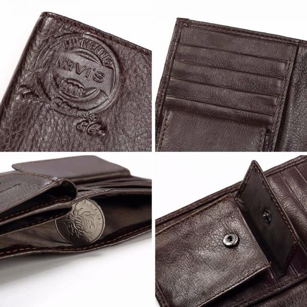 KAVIS Genuine Leather Wallet Men Passport Holder Coin Purse Magic Walet PORTFOLIO MAN Portomonee Mini Vallet Passport Cover - Image 6