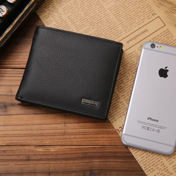 Luxury 100% Genuine Leather Wallet Fashion Short Bifold Men Wallet Casual Soild Men Wallets With Coin Pocket Purses Male Wallets - Image 2