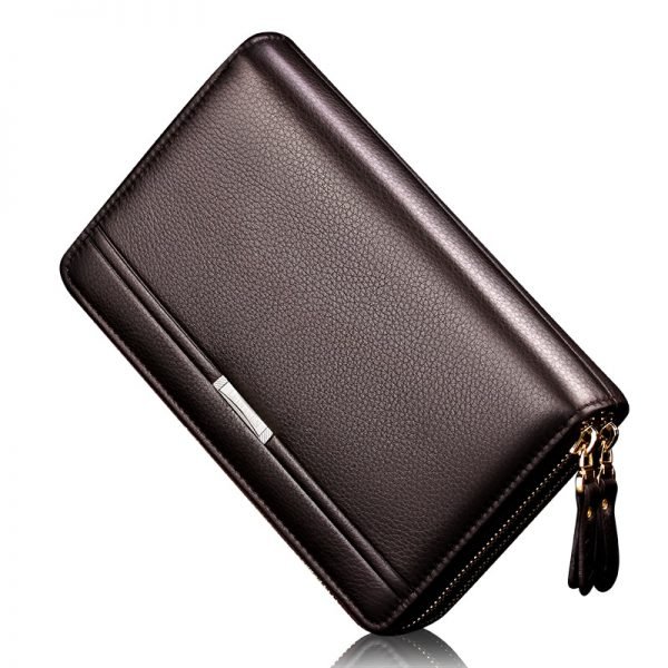 Men wallets with coin pocket long zipper coin purse for men clutch business Male Wallet Double zipper Vintage Large Wallet Purse - Image 2