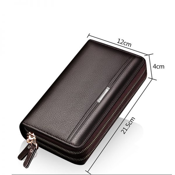 Men wallets with coin pocket long zipper coin purse for men clutch business Male Wallet Double zipper Vintage Large Wallet Purse - Image 4