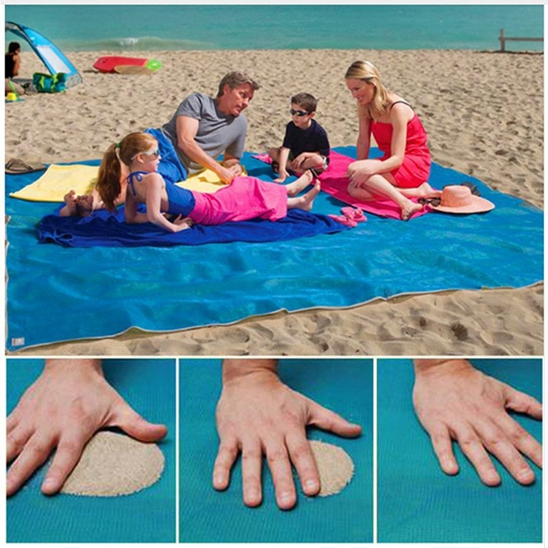 Naturelife Sand Free Beach Mat Portable Blue beach mat Anti-slip Sand Mats Rug Outdoor mat for Beach support drop shipping - Image 2