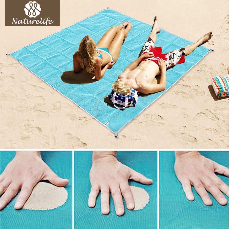 Naturelife Sand Free Beach Mat Portable Blue beach mat Anti-slip Sand Mats Rug Outdoor mat for Beach support drop shipping