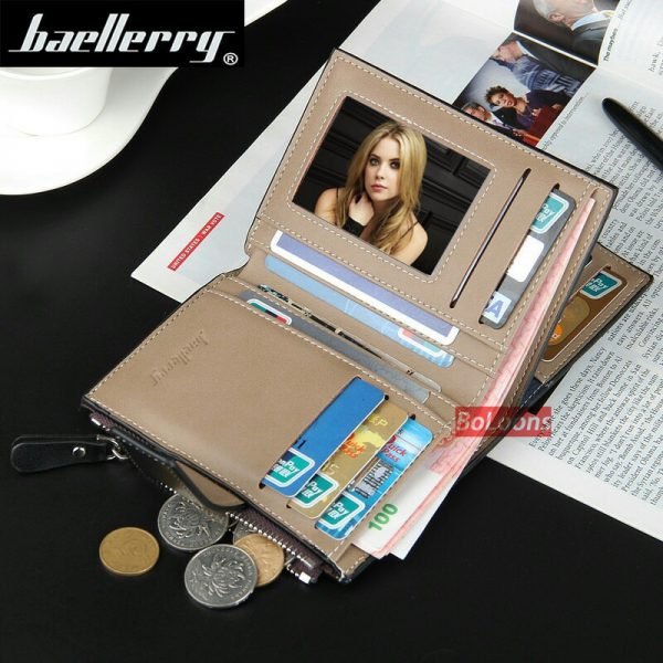 New Wallet Baellerry brand Short men Wallets PU Leather male Purse Card Holder Wallet Fashion man Zipper Wallet men Coin bag - Image 2