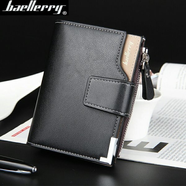 New Wallet Baellerry brand Short men Wallets PU Leather male Purse Card Holder Wallet Fashion man Zipper Wallet men Coin bag - Image 4