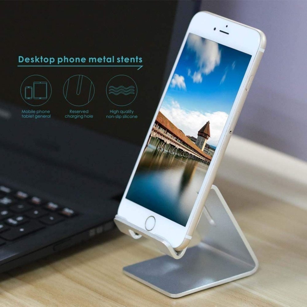 Portefeuille Aluminum Metal Phone Stand for Desk iPhone X 7 8 Plus 6S iPad Pro Xiaomi Mi Pad 4 Samsung Tablet Holder Accessories - Image 2