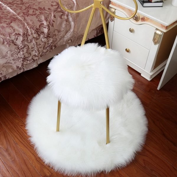 Urijk New Soft Faux Fur Wool Living Room Sofa Carpet Plush Carpets Bedroom Cover Mattress Xmas Door Window Round Rugs Carpets - Image 2
