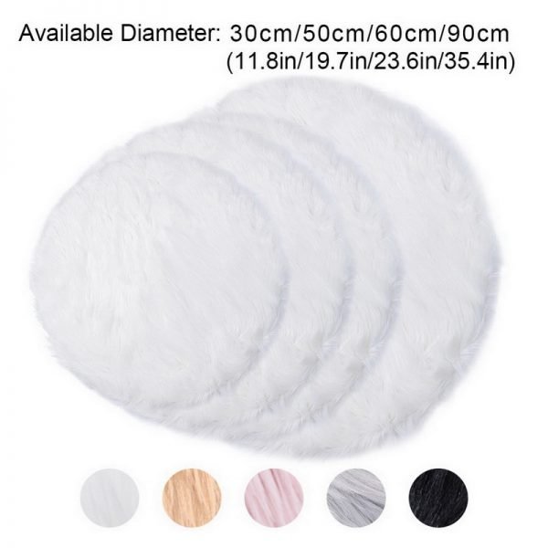 Urijk New Soft Faux Fur Wool Living Room Sofa Carpet Plush Carpets Bedroom Cover Mattress Xmas Door Window Round Rugs Carpets - Image 3