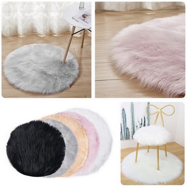 Urijk New Soft Faux Fur Wool Living Room Sofa Carpet Plush Carpets Bedroom Cover Mattress Xmas Door Window Round Rugs Carpets - Image 6