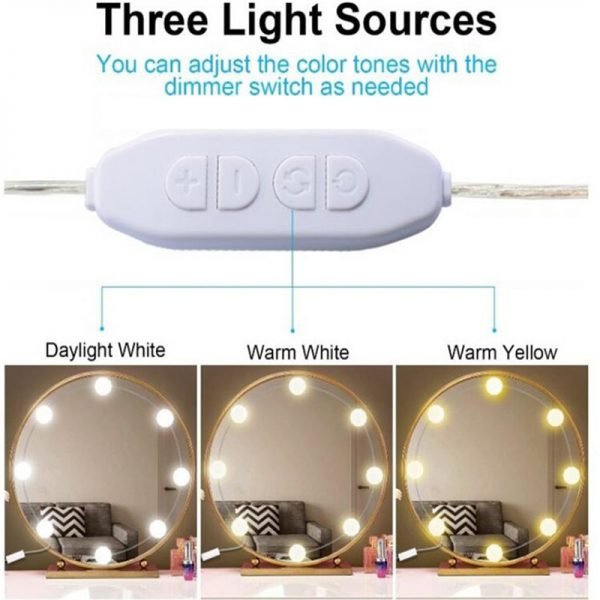 10 LED Mirror Bulbs Makeup Light Super Bright Portable Cosmetic Mirror Lights Kit Hollywood Style USB Charged Make Up#289551 - Image 5