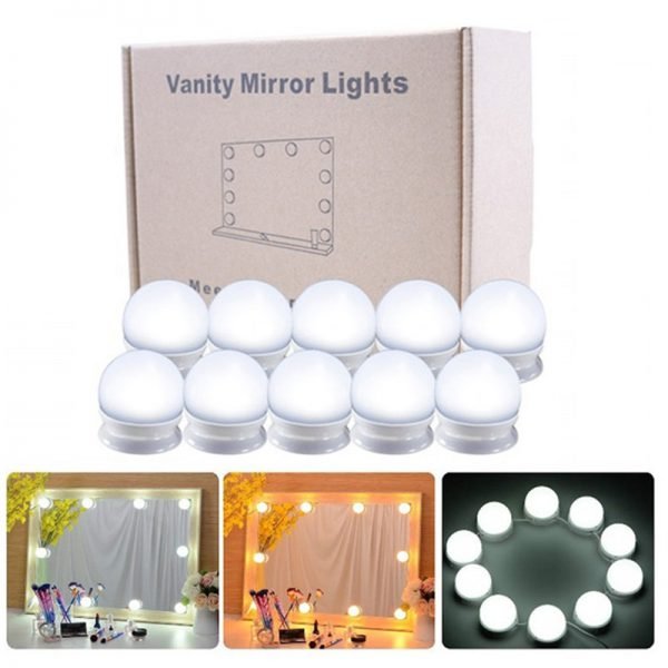 10 LED Mirror Bulbs Makeup Light Super Bright Portable Cosmetic Mirror Lights Kit Hollywood Style USB Charged Make Up#289551 - Image 6
