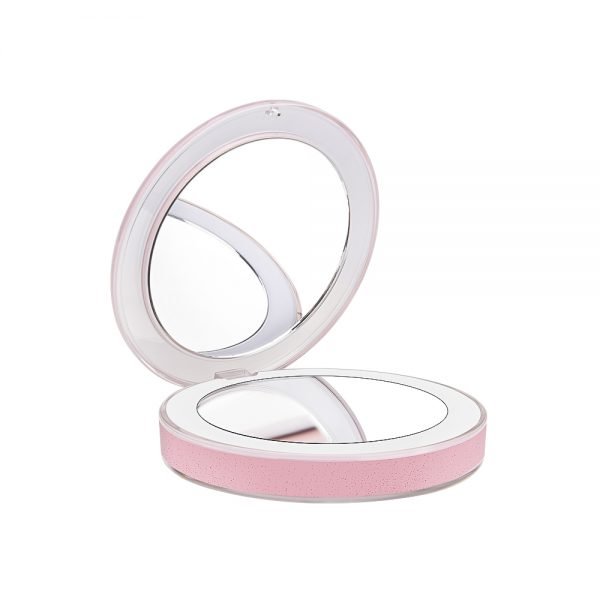 10 Lights LED Mini Makeup Mirror 1X 3X Magnify Hand Held Fold Small Portable Micro USB Connect Cable Built-in Battery Chargeable