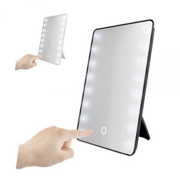 16 LED Lighted Makeup Mirror With Light Lamp Portable Touch Screen Cosmetic Mirror Beauty Desktop Vanity Table Stand Mirrors