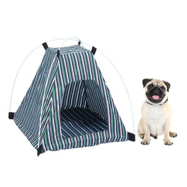 1PC  Pet Accessories Pet Cat House Soft Stripe Camouflage Dog Tent Kennel Cloth Mat Dog House Nest For Small Medium Dog Cat