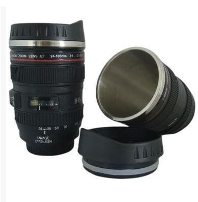 2 Colors Durable DIY Stainless Steel Vacuum Flasks Travel Coffee Mug Cup Water Coffee Tea Camera Lens Cup With Lid Dropshipping - Image 2