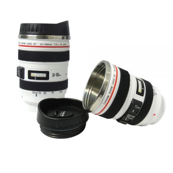 2 Colors Durable DIY Stainless Steel Vacuum Flasks Travel Coffee Mug Cup Water Coffee Tea Camera Lens Cup With Lid Dropshipping - Image 5