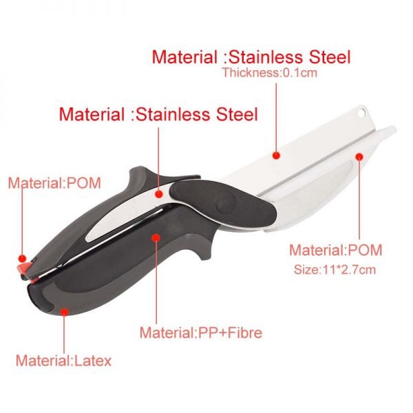 2 In 1 Kitchen Knives Kitchen Meat Scissors Knife&Board Stainless Steel Kitchen Knife Meat Potato Cheese Vegetable Cutter - Image 3