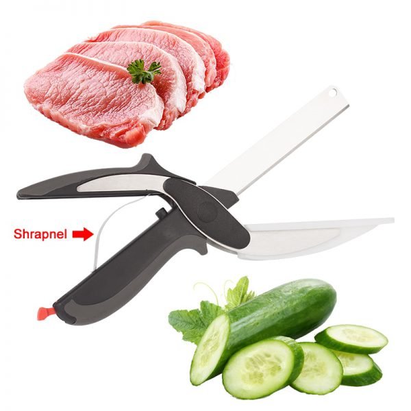 2 In 1 Kitchen Knives Kitchen Meat Scissors Knife&Board Stainless Steel Kitchen Knife Meat Potato Cheese Vegetable Cutter - Image 4