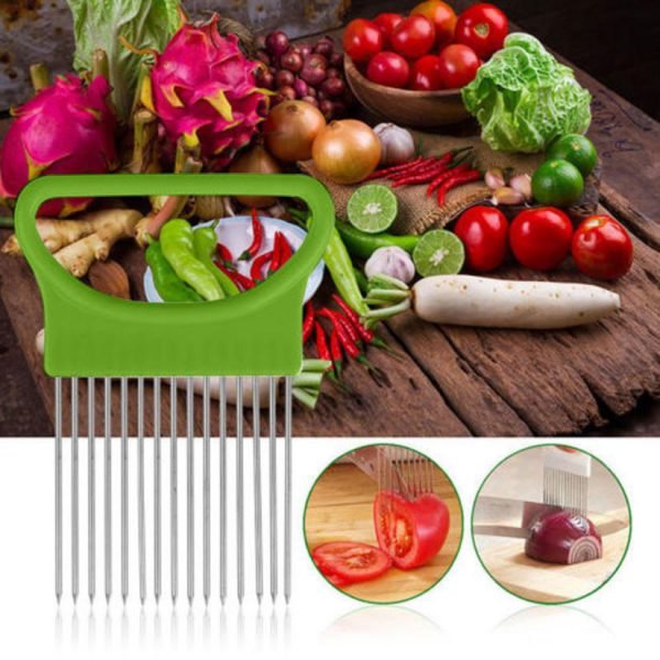 2017 New Shrendders & Slicers Tomato Onion Vegetables Slicer Cutting Aid Holder Guide Slicing Cutter Safe Fork - Image 3