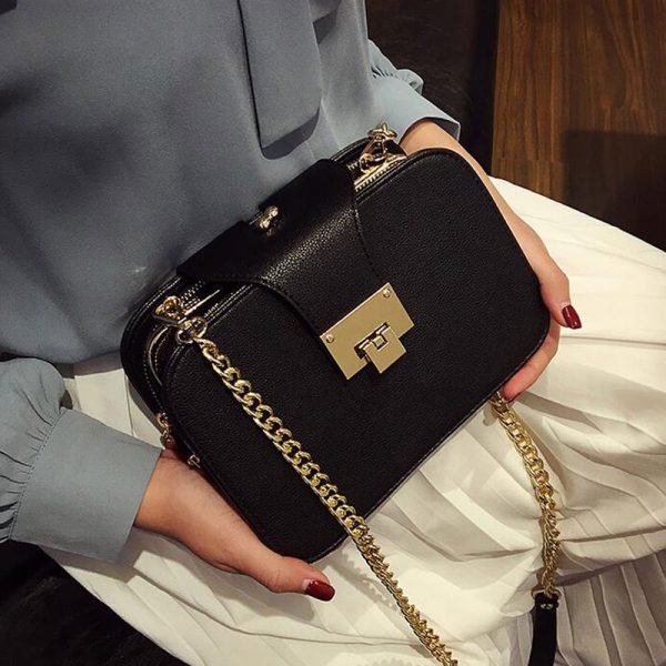 2018 Spring New Fashion Women Shoulder Bag Chain Strap Flap Designer Handbags Clutch Bag Ladies Messenger Bags With Metal Buckle - Image 2