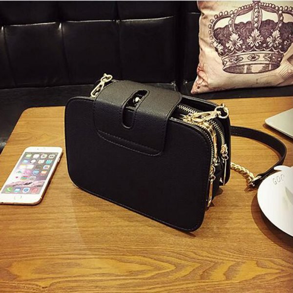 2018 Spring New Fashion Women Shoulder Bag Chain Strap Flap Designer Handbags Clutch Bag Ladies Messenger Bags With Metal Buckle - Image 3