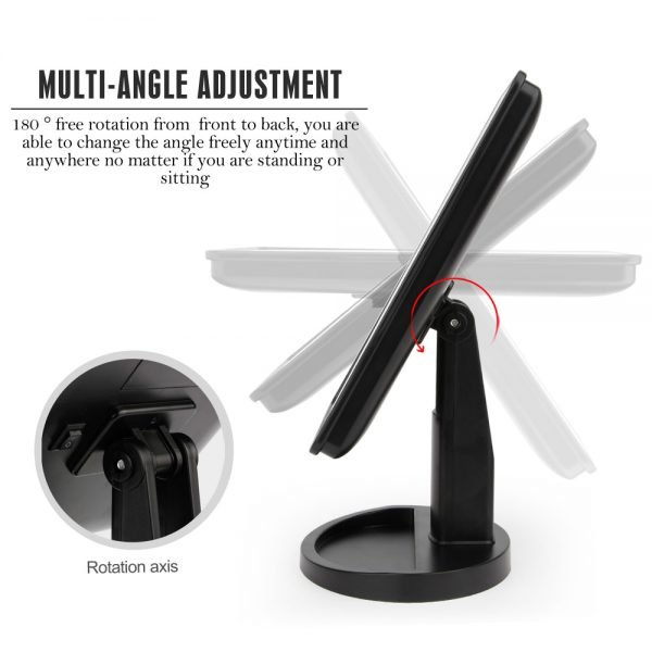 22 LED Light Touch Screen 1X 10X Magnifier Makeup Mirror Desktop Countertop Bright Adjustable USB Cable Or Battery Use 16 Lamp - Image 6