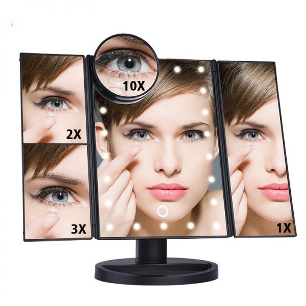 22 LED Lights Touch Screen Makeup Mirror Dropshipping Discounted Price 1X 10X Bright Adjustable USB Or Batteries Use 16 Lights - Image 6