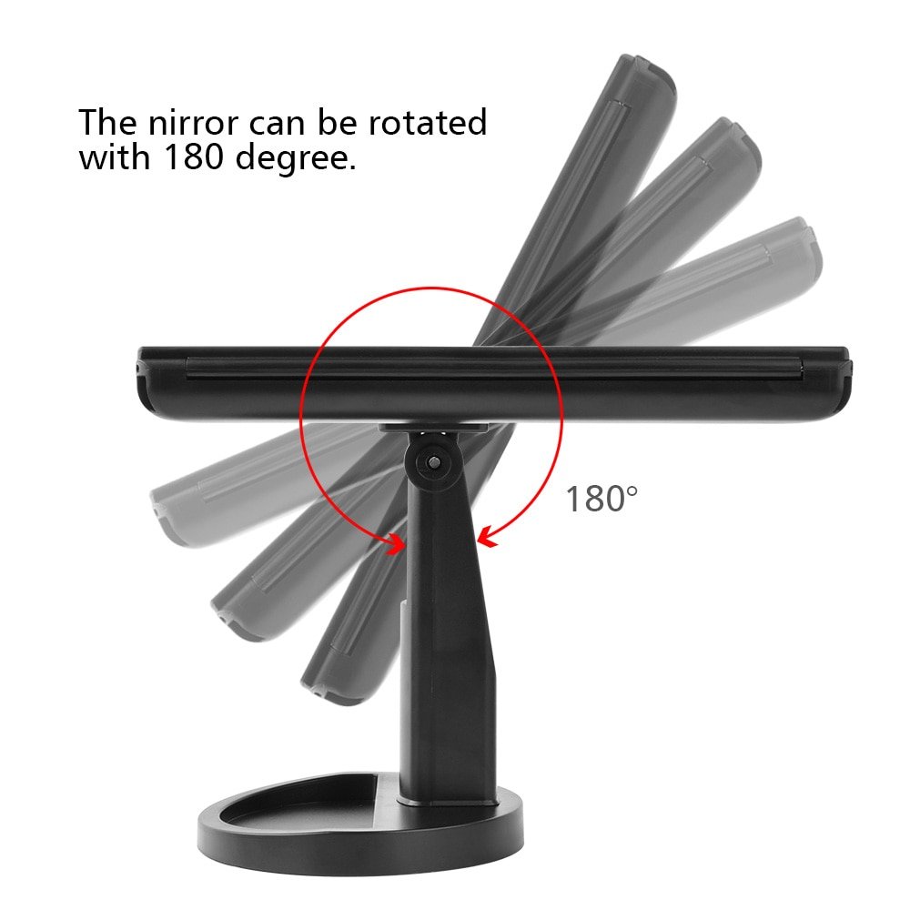 22 LEDs Folding Lamp Luminous Makeup Mirror 1X/2X/3X/10X Magnifying 180 degree Rotating Adjustable Tabletop Cosmetic Mirrors - Image 4