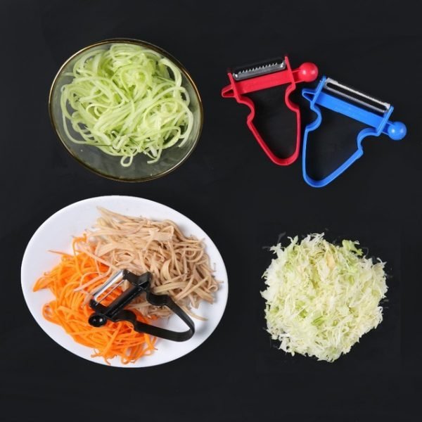 3 pcs Set Slicer Shredder Peeler Julienne Cutter Multi Peel Stainless Steel Blade Zesters Kitchen Tools Magic Trio Peeler Set - Image 2