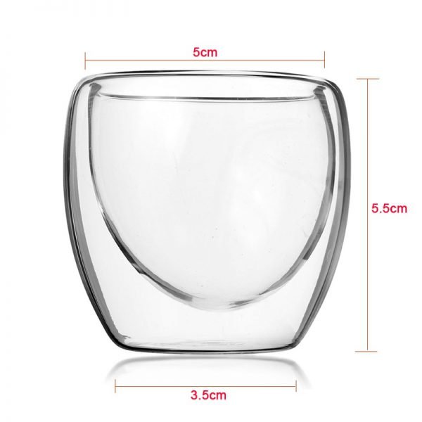 Arshen 80ml Double Wall Glass Clear Handmade Heat Resistant Mini Tea Drink Cups Healthy Drink Mug Coffee Cups Insulated Glass - Image 5